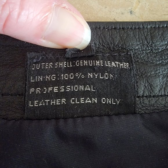 Vintage Outerbound by HMS Black Leather Skirt Split Party Cocktail Size 5/6 - Picture 5 of 5
